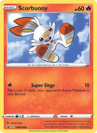 Scorbunny #SWSH002 · SWSH Black Star Promos Pokémon card