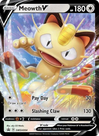 Meowth V #SWSH004 · SWSH Black Star Promos Pokémon card