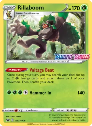 Rillaboom #SWSH006 · SWSH Black Star Promos Pokémon card