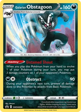 Galarian Obstagoon #SWSH059 · SWSH Black Star Promos Pokémon card