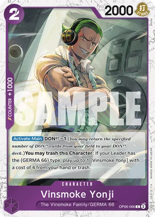 Vinsmoke Yonji (Full Art) #OP06-066-full-art · Premium Booster -The Best- One Piece card