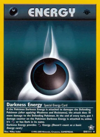 Darkness Energy #104 · Neo Genesis Pokémon card