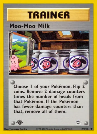 Moo-Moo Milk #101 · Neo Genesis Pokémon card