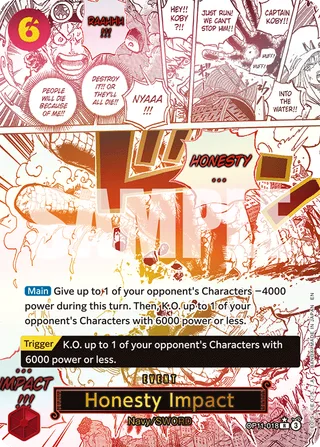 Honesty Impact (Alternate Art) #OP11-018-alternate-art · A Fist of Divine Speed One Piece card