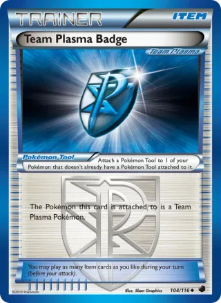 Team Plasma Badge #104 · Plasma Freeze Pokémon card