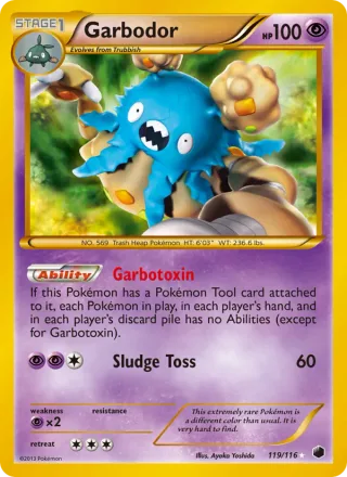 Garbodor #119 · Plasma Freeze Pokémon card
