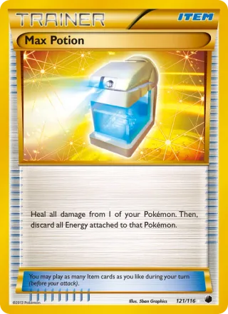 Max Potion #121 · Plasma Freeze Pokémon card