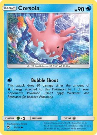 Corsola #27 · Dragon Majesty Pokémon card