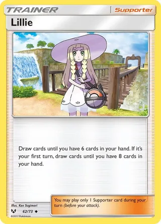 Lillie #62 · Shining Legends Pokémon card