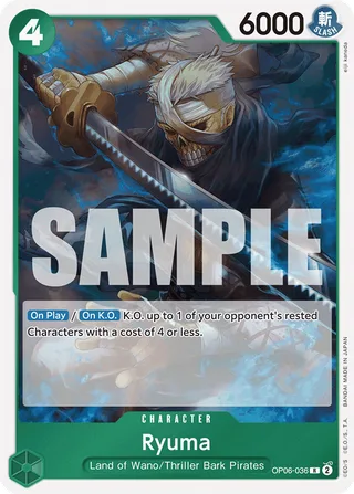 Ryuma (Jolly Roger Foil) #OP06-036-jolly-roger-foil · Premium Booster -The Best- One Piece card