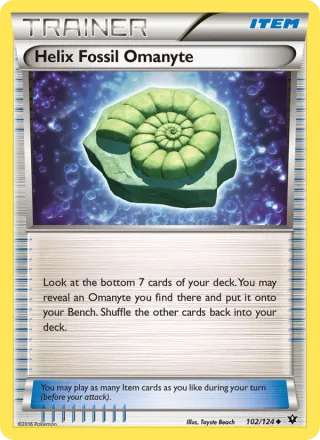 Helix Fossil Omanyte #102 · Fates Collide Pokémon card
