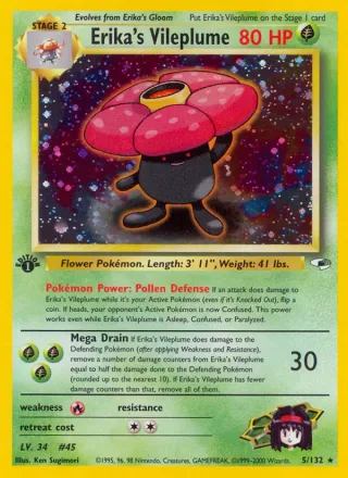 Erika's Vileplume #5 · Gym Heroes Pokémon card