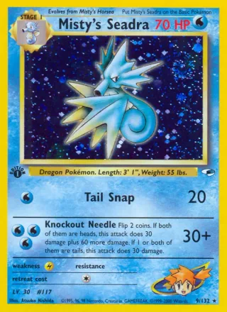 Misty's Seadra #9 · Gym Heroes Pokémon card