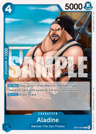 Aladine #OP14-043 · The Azure Sea's Seven One Piece card