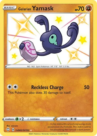 Galarian Yamask #SV065 · Shining Fates Shiny Vault Pokémon card