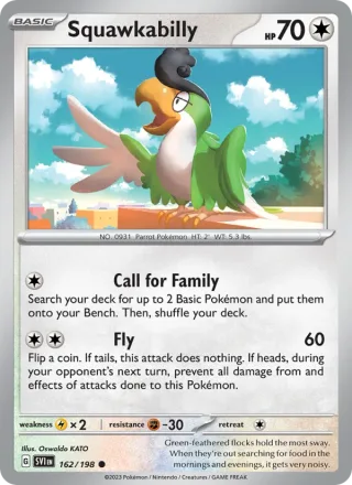 Squawkabilly #162 · Scarlet & Violet Pokémon card