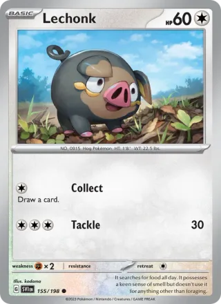 Lechonk #155 · Scarlet & Violet Pokémon card