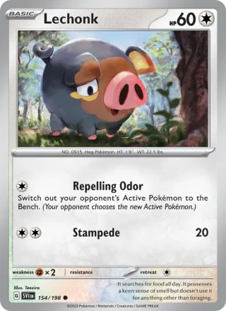 Lechonk #154 · Scarlet & Violet Pokémon card