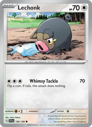 Lechonk #156 · Scarlet & Violet Pokémon card
