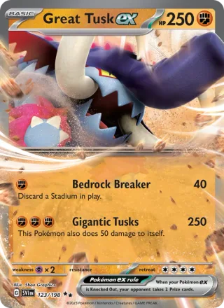 Great Tusk ex #123 · Scarlet & Violet Pokémon card
