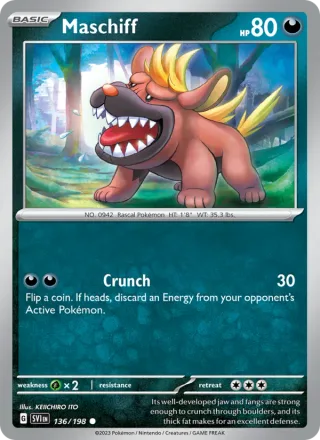 Maschiff #136 · Scarlet & Violet Pokémon card