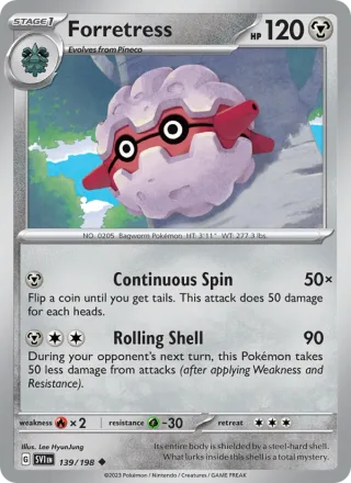 Forretress #139 · Scarlet & Violet Pokémon card