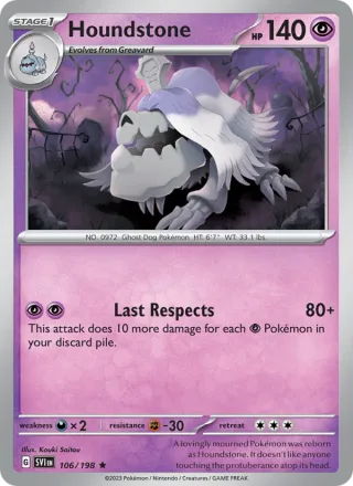 Houndstone #106 · Scarlet & Violet Pokémon card
