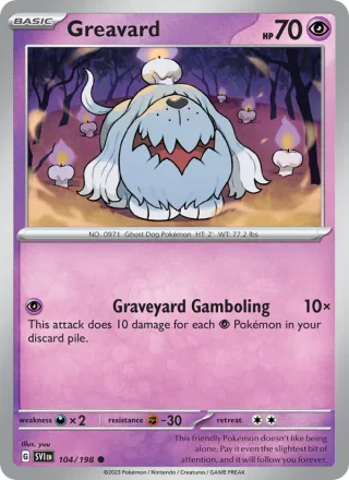 Greavard #104 · Scarlet & Violet Pokémon card