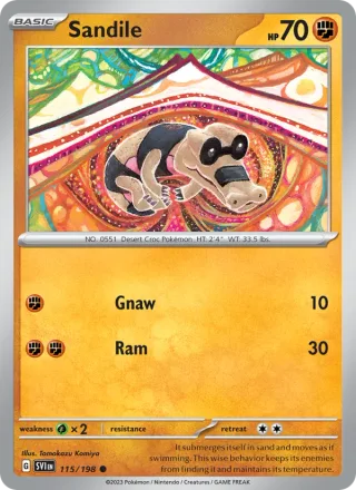 Sandile #115 · Scarlet & Violet Pokémon card
