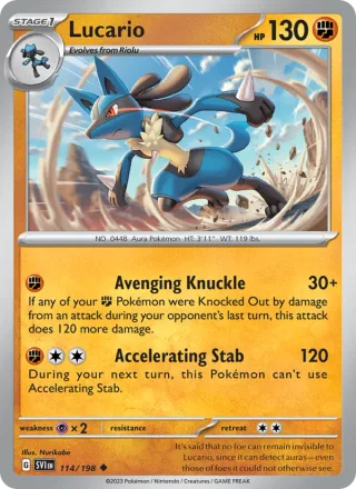 Lucario #114 · Scarlet & Violet Pokémon card
