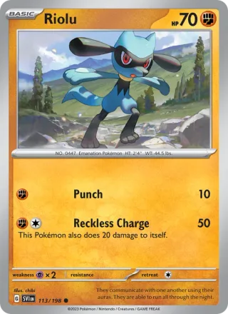 Riolu #113 · Scarlet & Violet Pokémon card