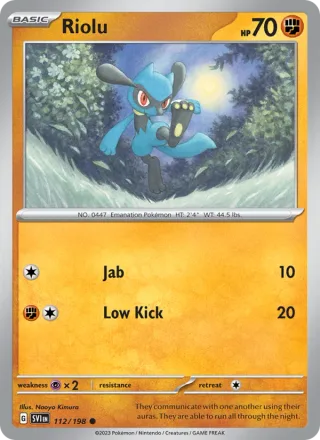 Riolu #112 · Scarlet & Violet Pokémon card