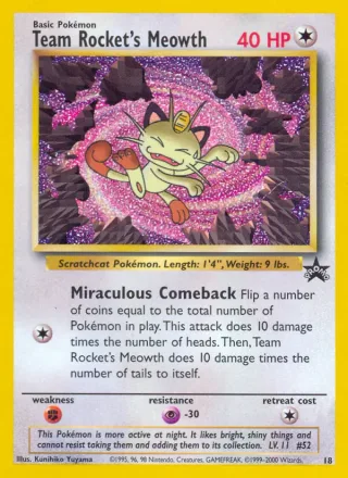 Team Rocket's Meowth #18 · Wizards Black Star Promos Pokémon card