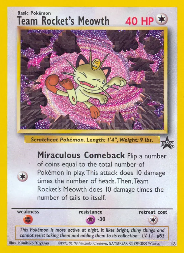 Team Rocket's Meowth full card art