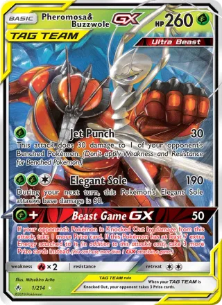 Pheromosa & Buzzwole GX #1 · Unbroken Bonds Pokémon card