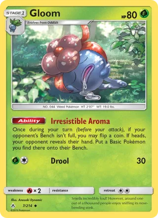 Gloom #7 · Unbroken Bonds Pokémon card