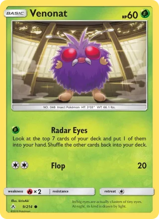 Venonat #9 · Unbroken Bonds Pokémon card