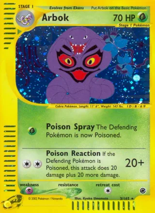 Arbok #3 · Expedition Base Set Pokémon card