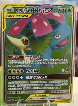 Venusaur & Snivy-GX (妙蛙花&藤藤蛇GX) #062 · CSM2.5C (炫奇争胜) Pokémon Chinese card