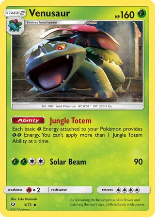Venusaur #3 · Shining Legends Pokémon card