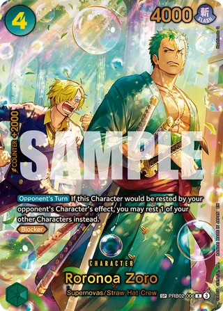 Roronoa Zoro (SP) #PRB02-006-sp · The Azure Sea's Seven One Piece card