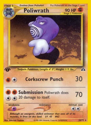 Poliwrath #28 · Neo Discovery Pokémon card