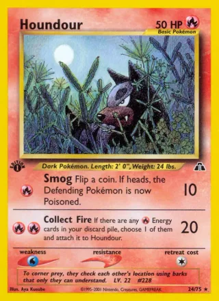 Houndour #24 · Neo Discovery Pokémon card