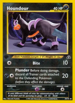 Houndour #39 · Neo Discovery Pokémon card