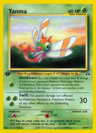 Yanma #36 · Neo Discovery Pokémon card