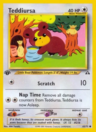 Teddiursa #65 · Neo Discovery Pokémon card