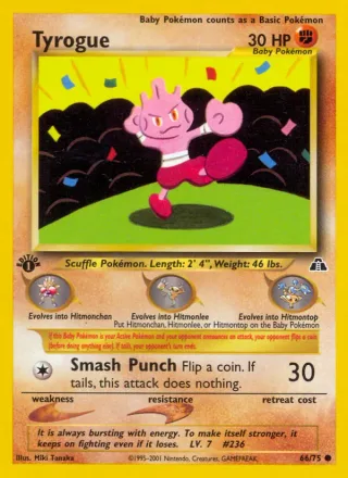 Tyrogue #66 · Neo Discovery Pokémon card