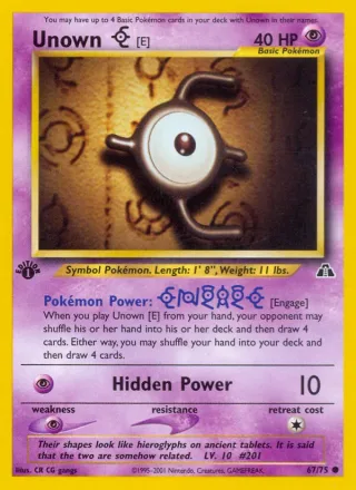 Unown [E] #67 · Neo Discovery Pokémon card