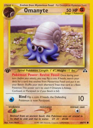 Omanyte #60 · Neo Discovery Pokémon card