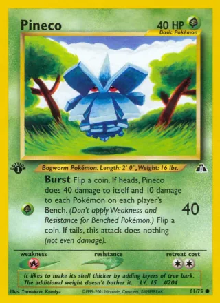 Pineco #61 · Neo Discovery Pokémon card